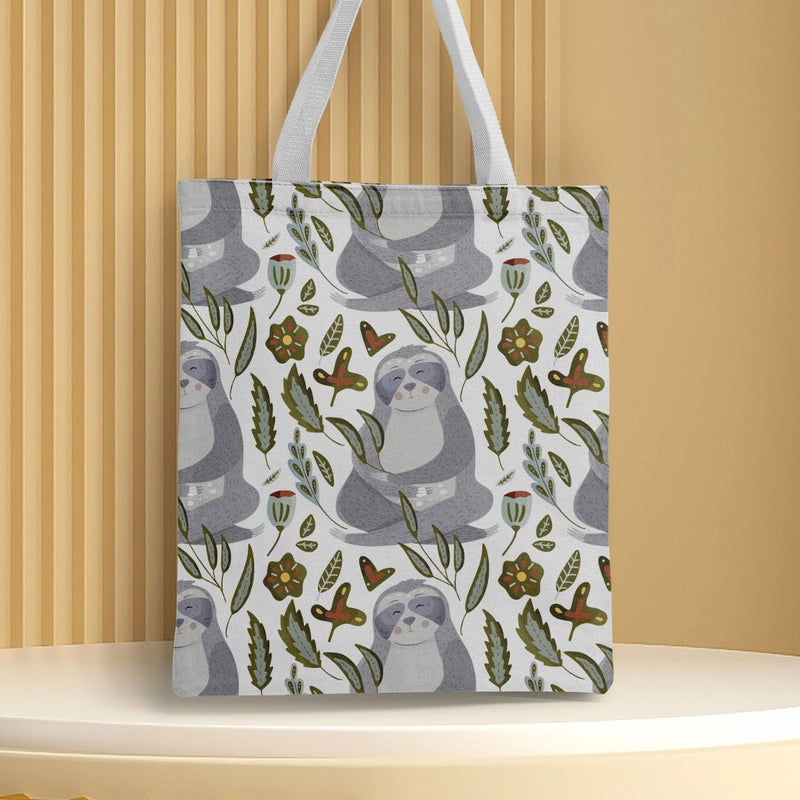 Women's Medium Canvas Animal Basic Classic Style Square Open Canvas Bag