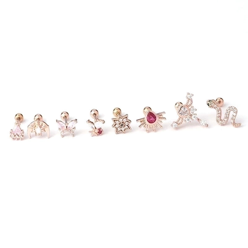 Ear Cartilage Rings & Studs Animal 316L Stainless Steel  Copper Plating