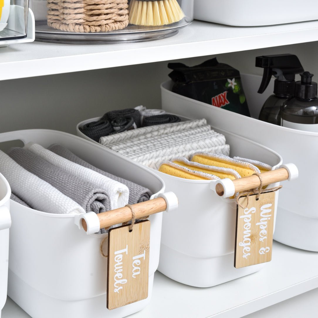 Storage Tub w/ Wooden Handle - Medium