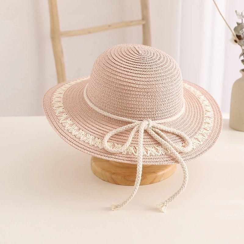 Women's Minimalist Bow Knot Flat Eaves Straw Hat