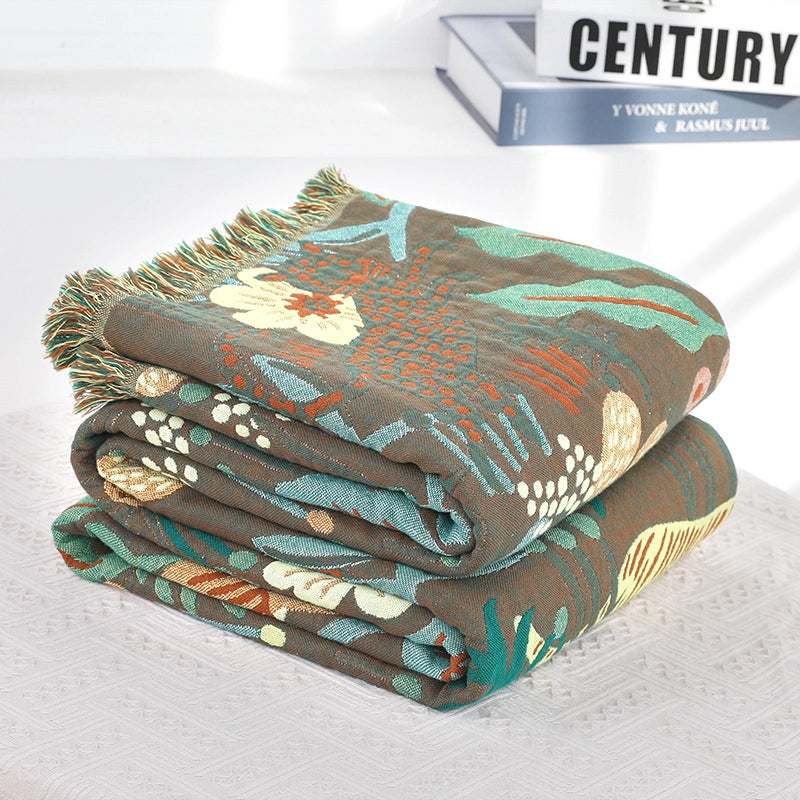 Six Layer Cotton Gauze Towel Quilt New Air Conditioning Quilt Summer Cool Quilt Office Blanket 150X200cm
