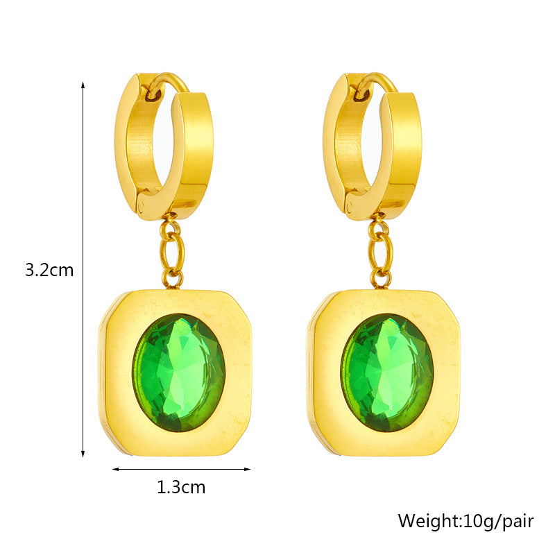 Fashion Women Square Chain Titanium Steel Electroplating Jewelry Sets