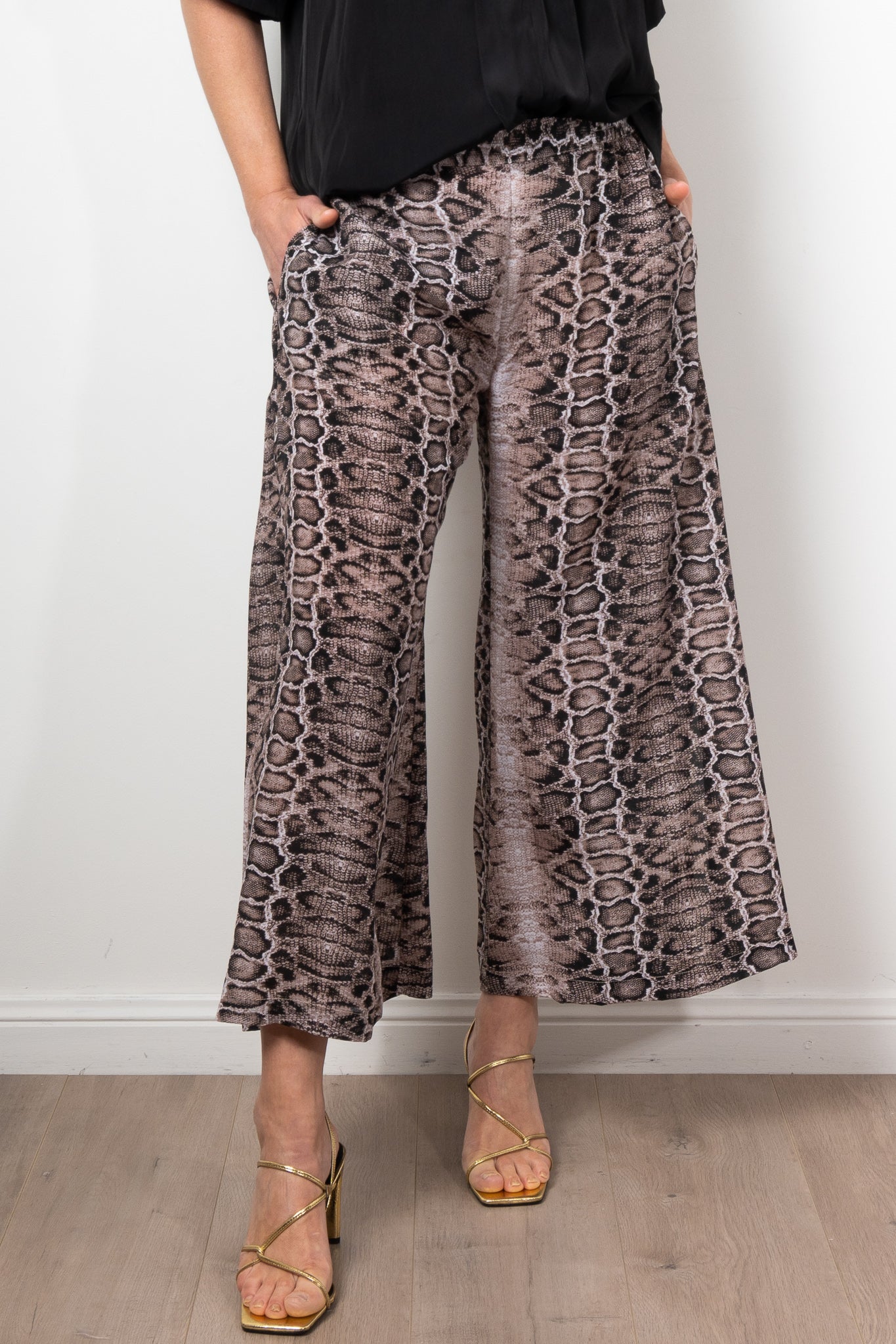 Mela Purdie Crop Swish Pant Safari Python