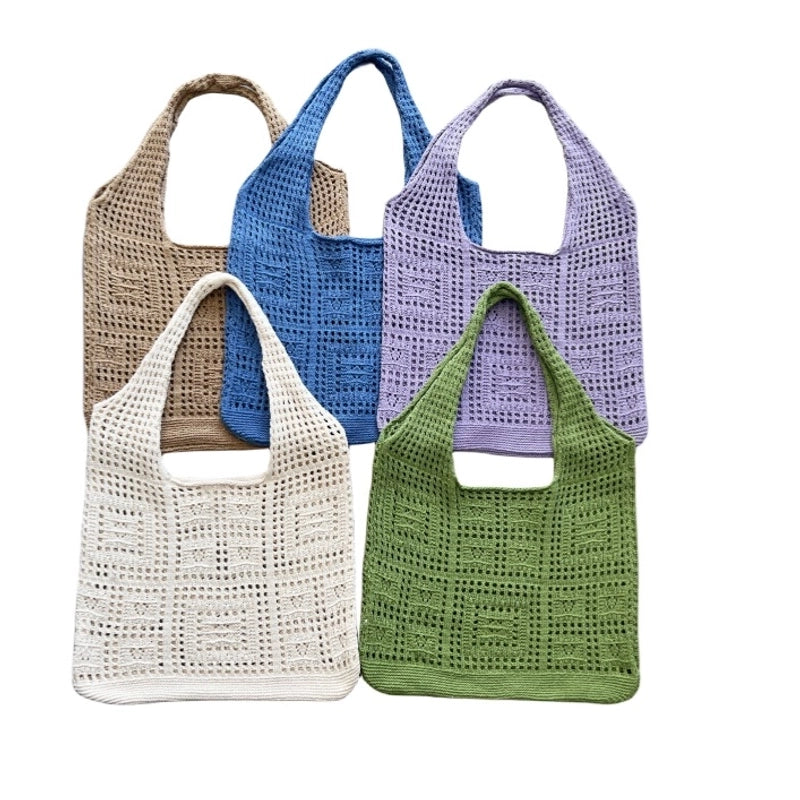 Women's Vintage Style Solid Color Polyester Shopping Bags