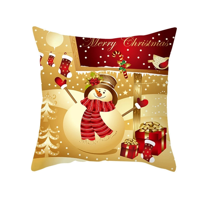 Christmas Classical Cute Ethnic Style Cartoon Santa Claus Fibre Peach Skin Pillow Cases Couch & Sofa Decor