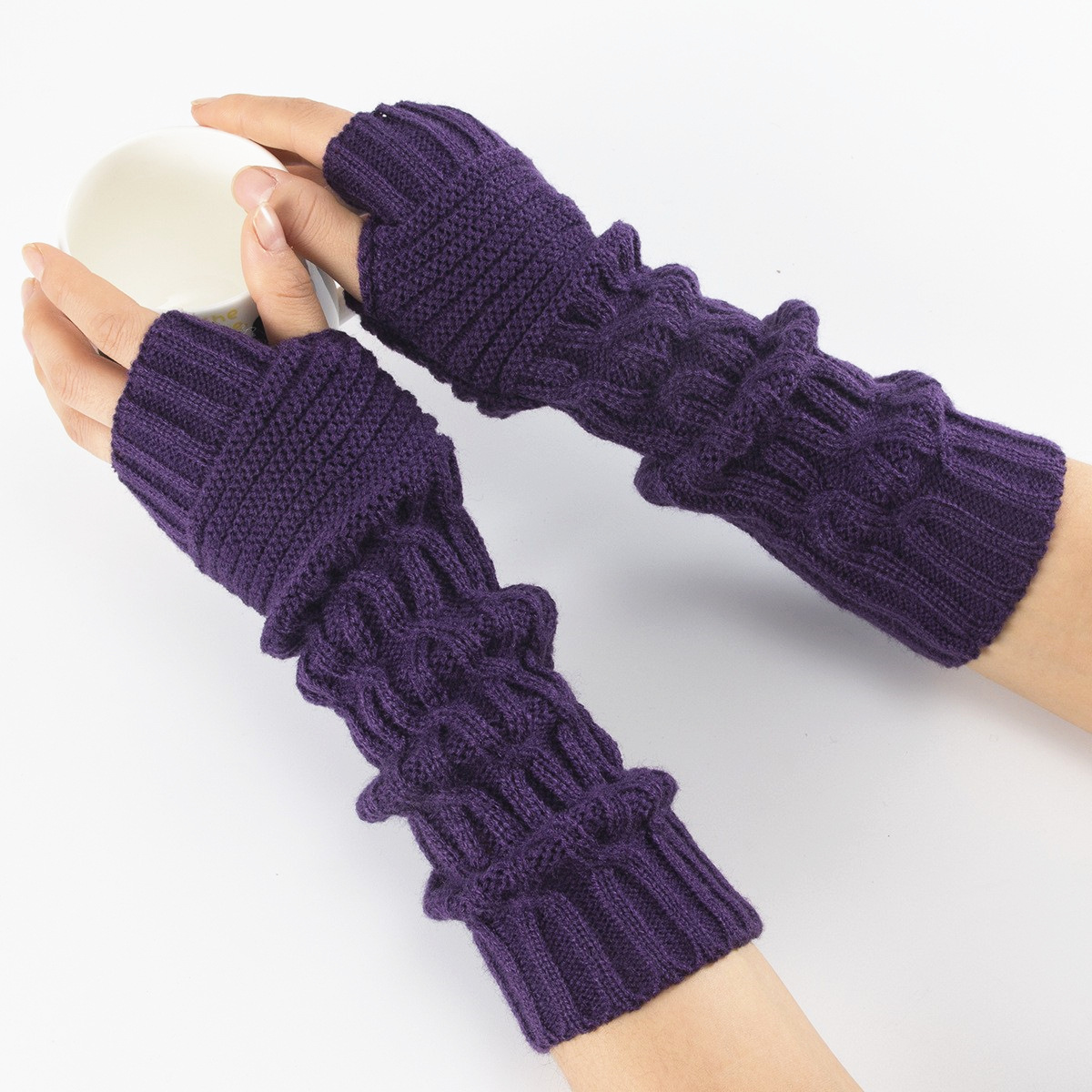 Fingerless Knitted Arm Gloves