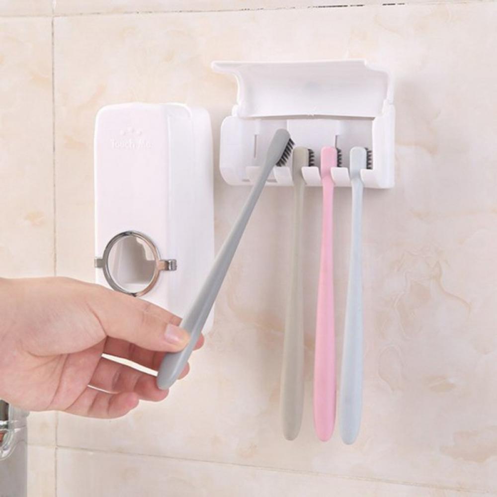 Toothpaste Dispenser With Brush Holder