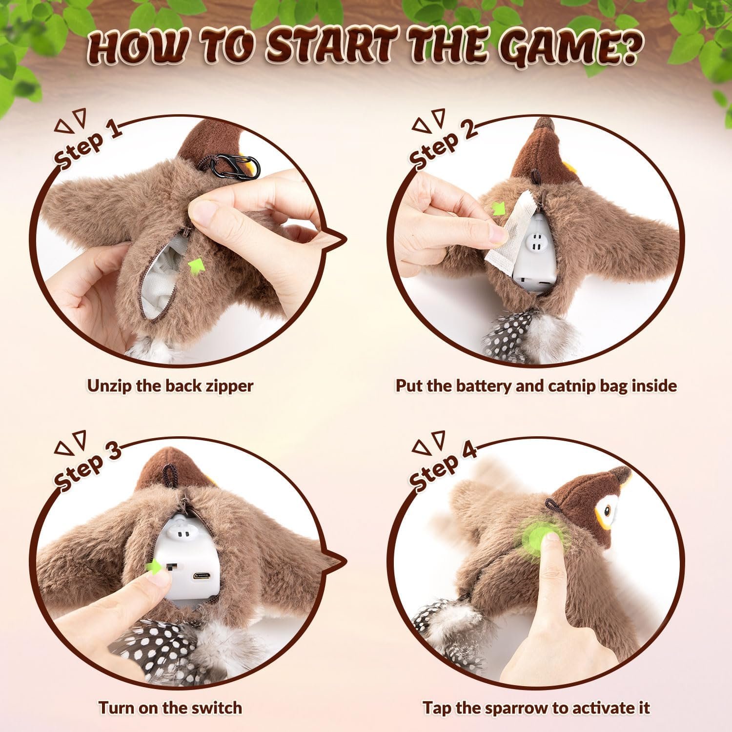 Interactive Chirping Bird Cat Toy
