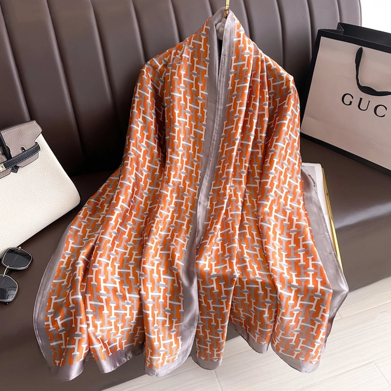 Women's Casual Elegant Minimalist Geometric Satin Silk Scarf