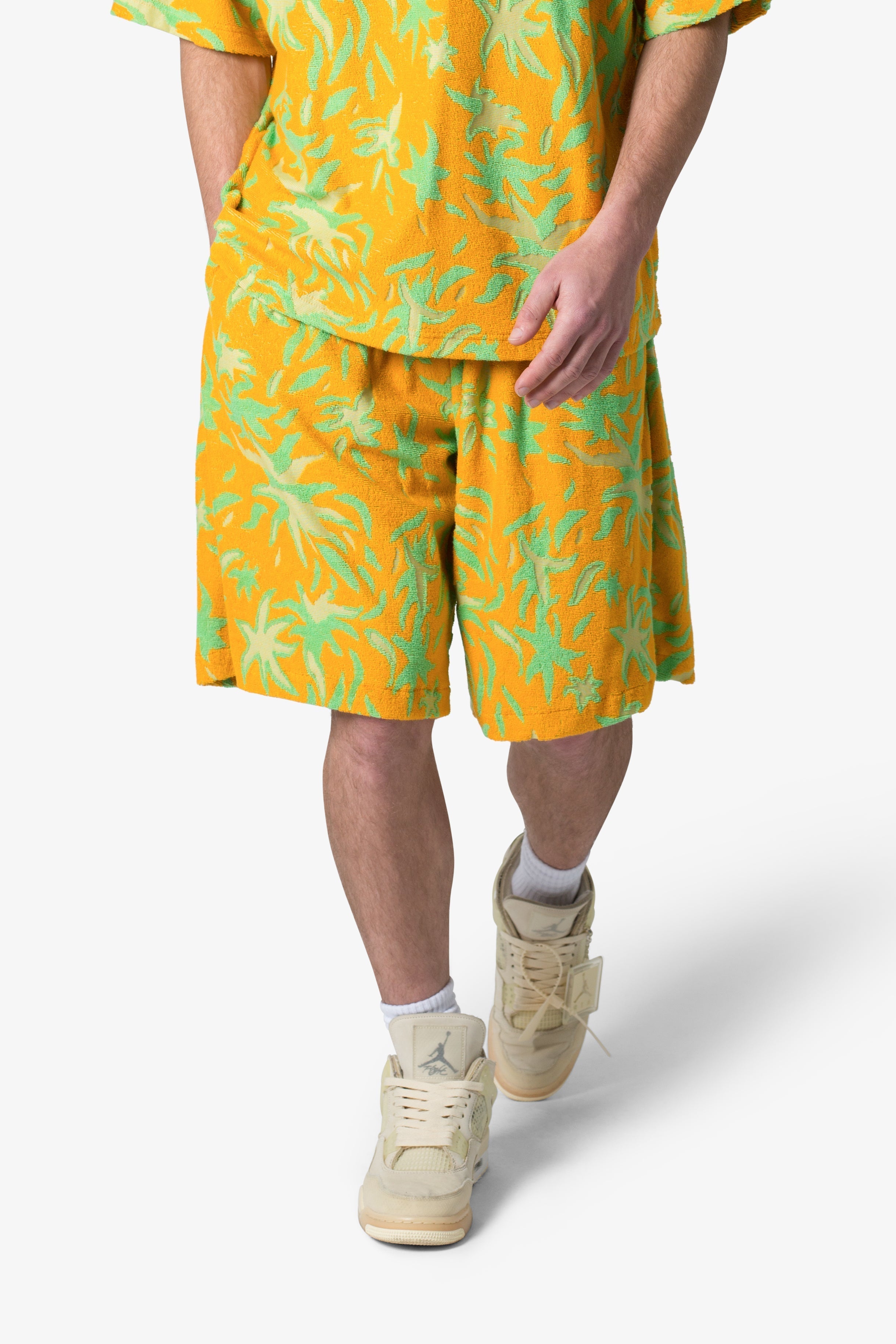 Jacquard Terry Shorts - Yellow/Green