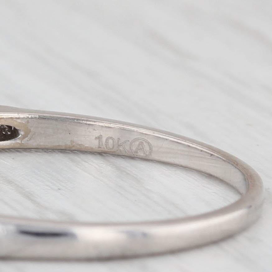 0.12ctw Diamond Stackable Ring 10k White Gold Size 8 Wedding Band
