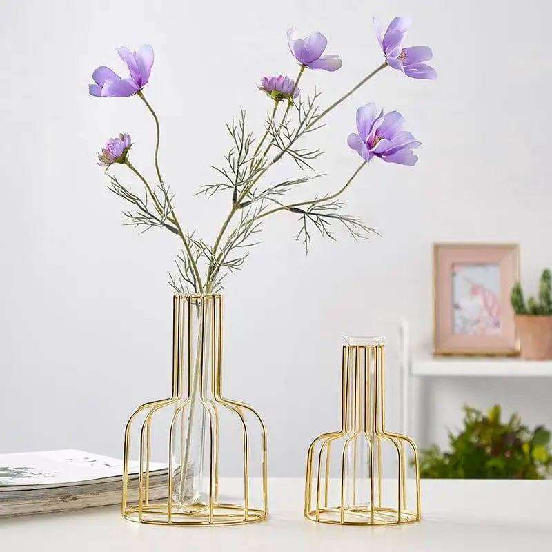 Bud Metal Test Tube Vase Small - Gold