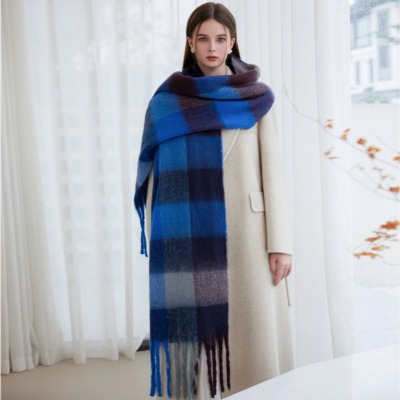 Women's Vacation Minimalist Multicolor Polyester Tassel Scarf