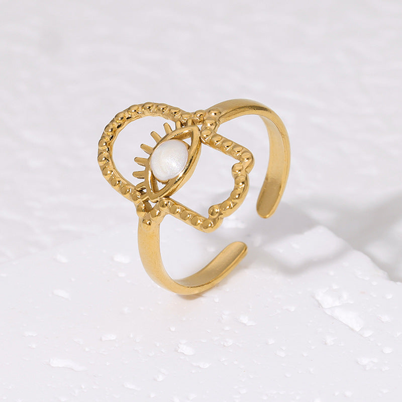 Open Ring Expressive Eye Stainless Steel Electroplating Rings