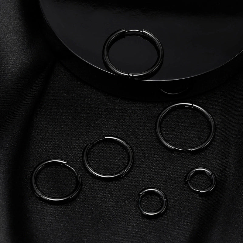1 Pair Minimalist Solid Color Plating 304 Stainless Steel Hoop Earrings