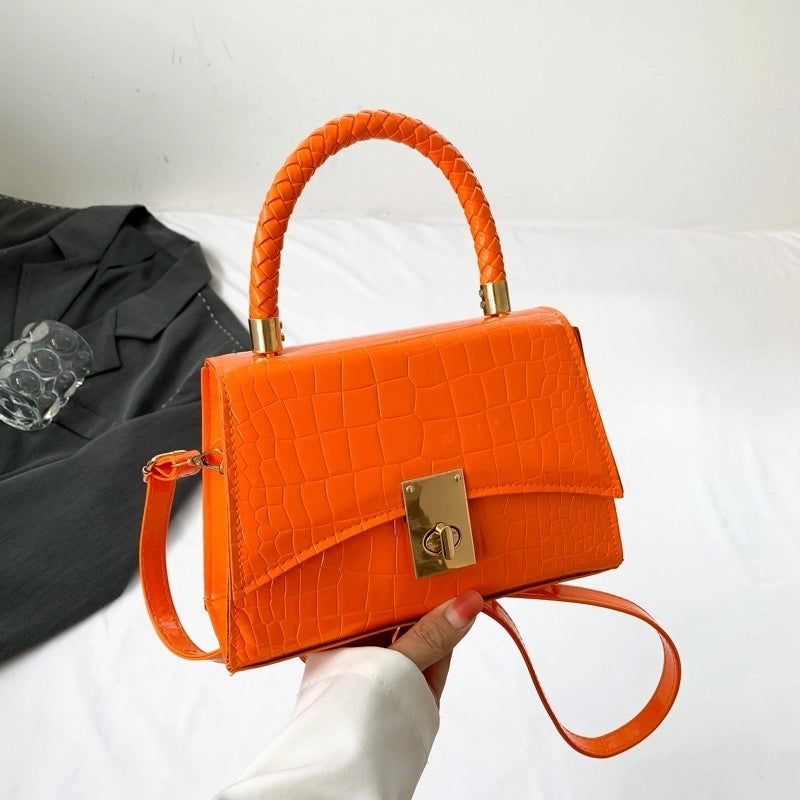 Women's Medium Summer Pu Leather Vintage Style Streetwear Square Bag