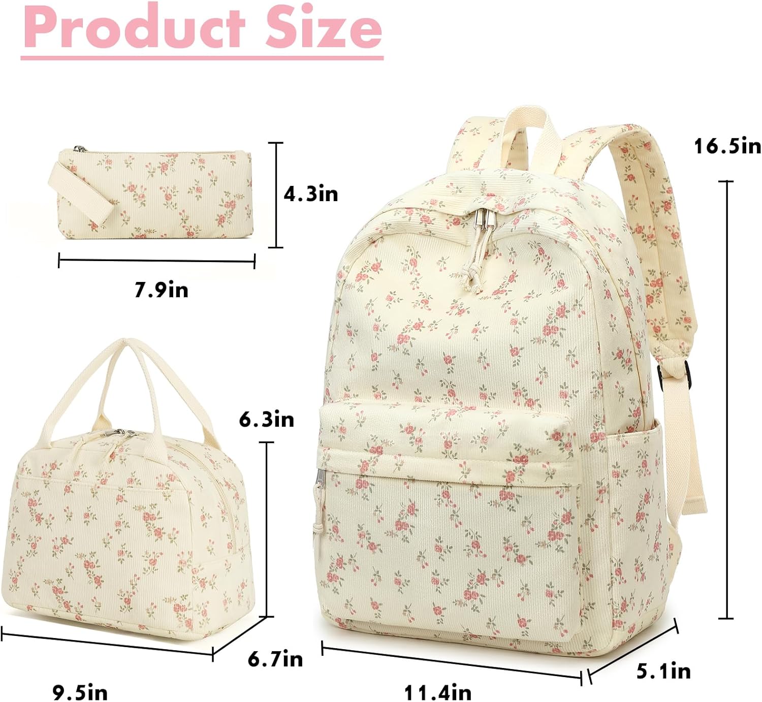 Bluboon School Backpack Teens Girls Boys Kids School Book Bags with Lunch Box Pencil Bag