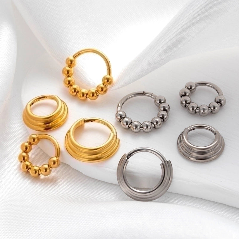 1 Piece Nose Rings & Studs Minimalist Classic Style Circle 316L Stainless Steel  Plating