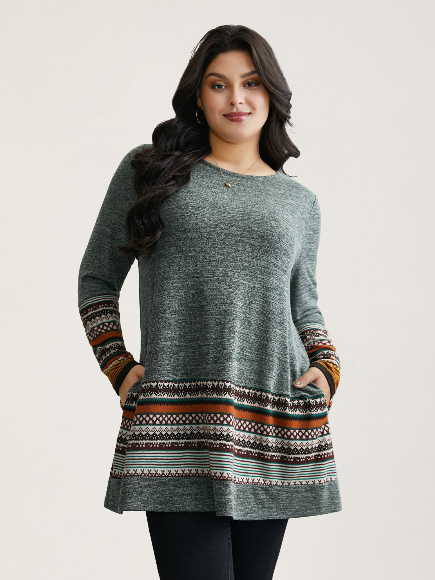 Tunic Boho Print Pocket T-shirt