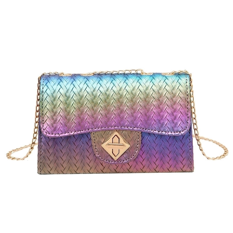 Women's Medium Pu Leather Geometric Multicolor Cute Lock Clasp Crossbody Bag