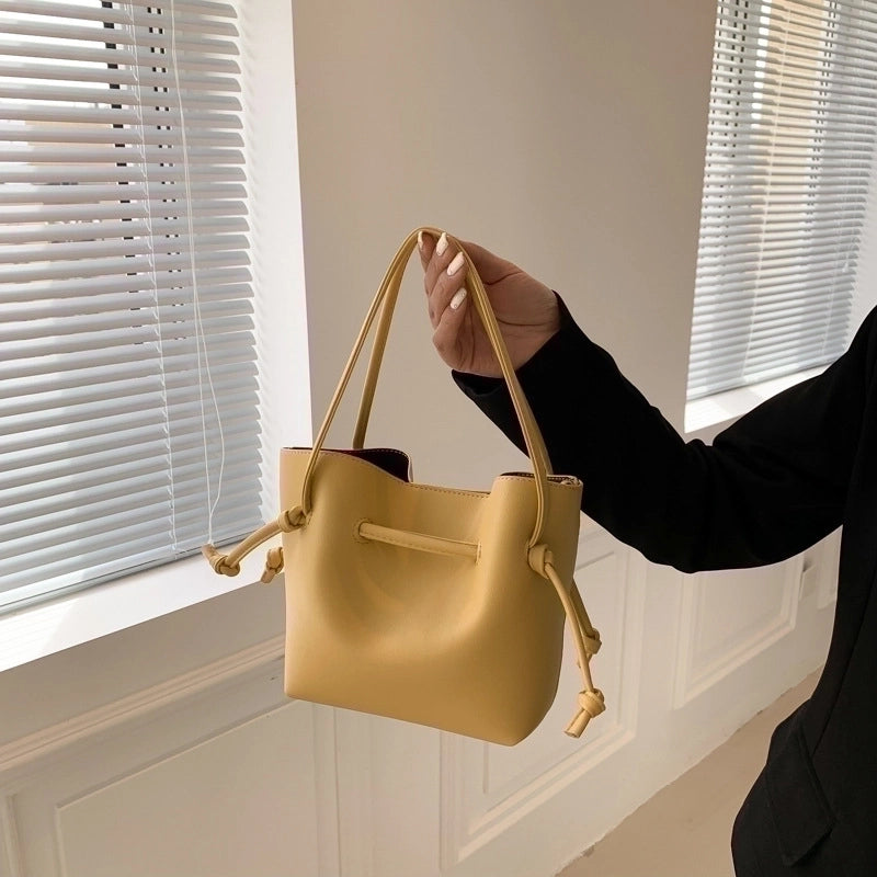 Women's Medium All Seasons Pu Leather Basic Bucket Bag
