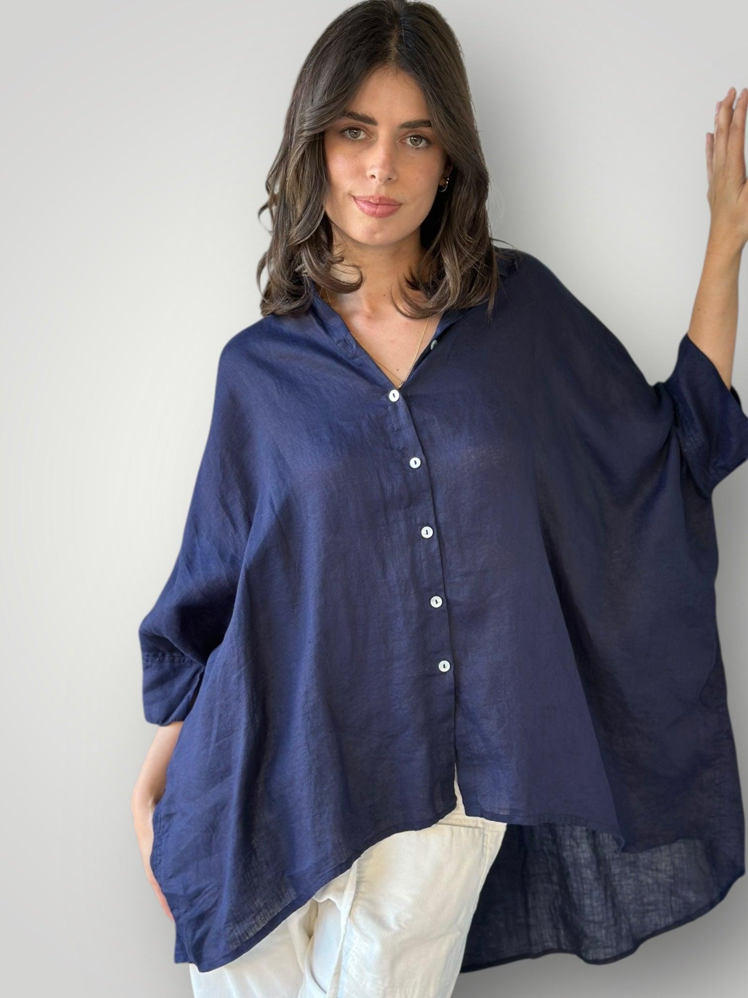 issey shirt - indigo linen