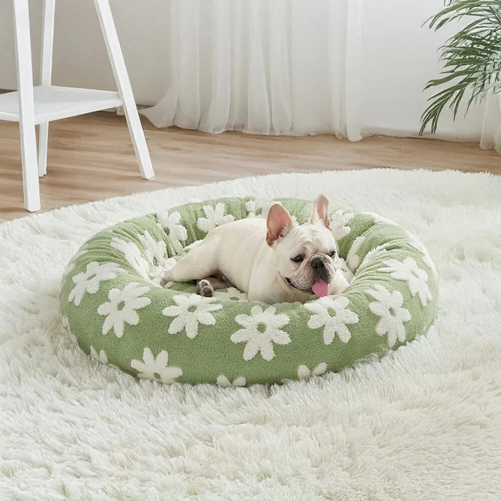 Floral Checkerboard Pet Bed