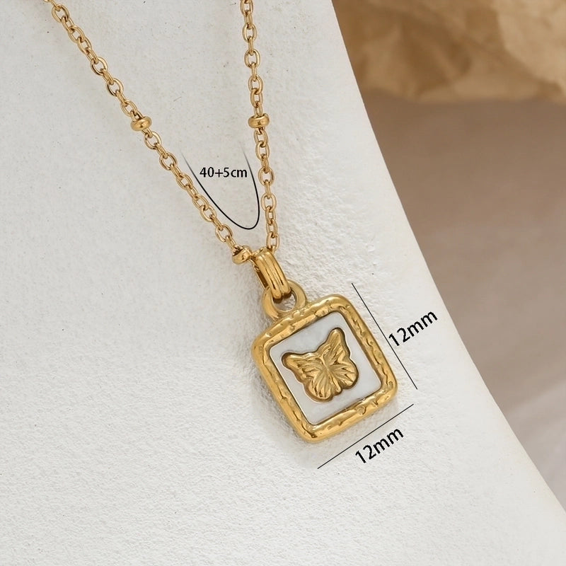 Cute Sweet Classic Style Heart Shape Floral Bow Knot 304 Stainless Steel Pendant Necklace
