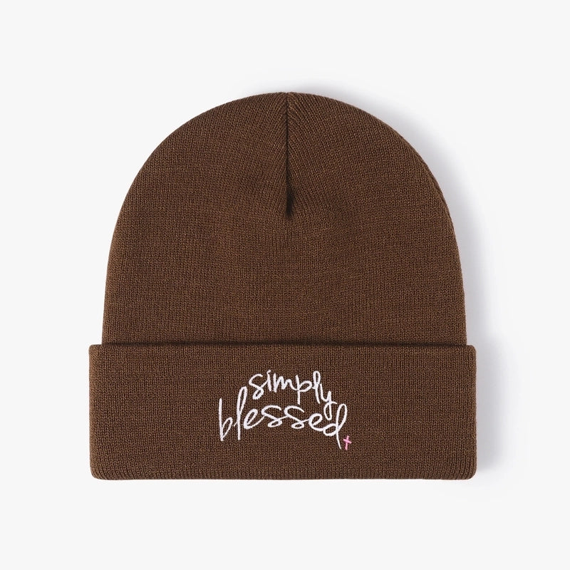 Unisex Casual Minimalist Commute Letter Eaveless Beanie Hat