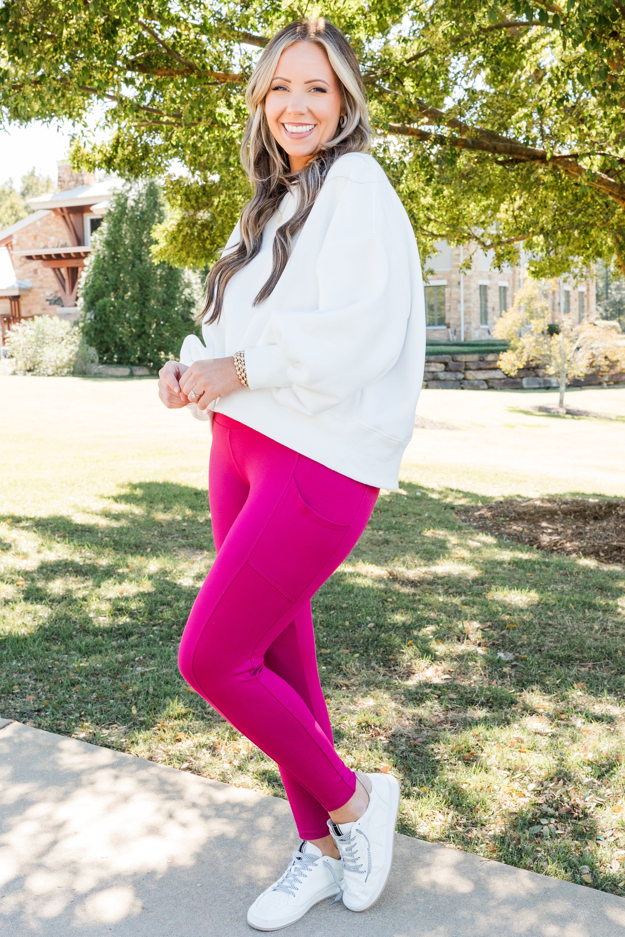 Bouncing Around Leggings. Magenta