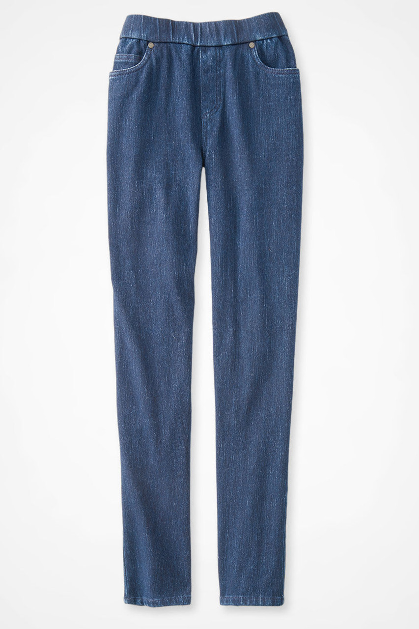 Knit Denim Mid Rise Leggings