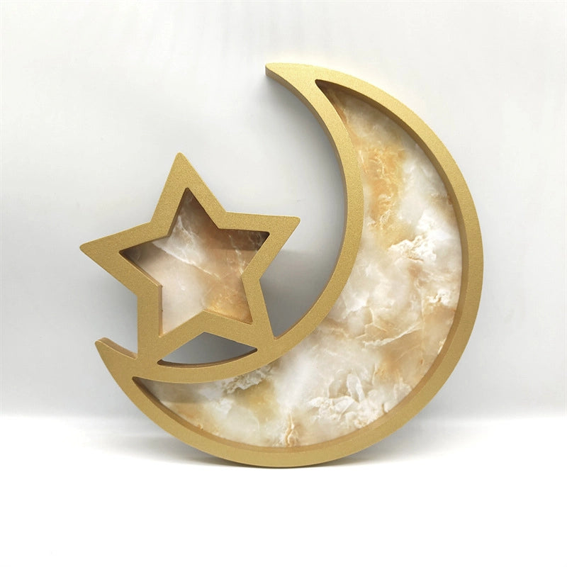 Minimalist Star Moon Wood 1 Piece Ornaments