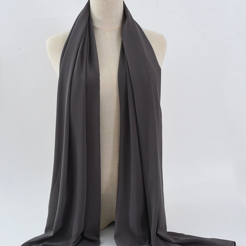 Women's Minimalist Classic Style Solid Color Satin Silk Scarf