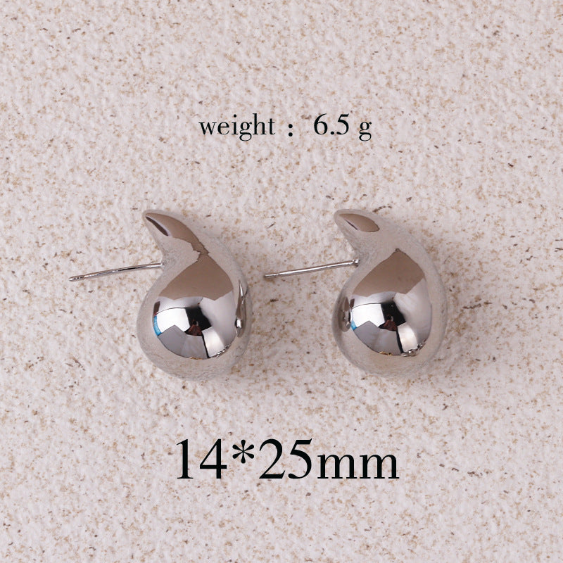 Fashion Droplet Copper Electroplating Stud Earrings