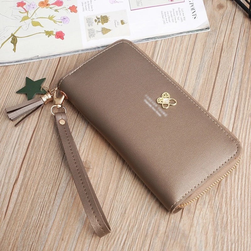 Korean Mid-length Four-leaf Zipper Multi-card Wallet