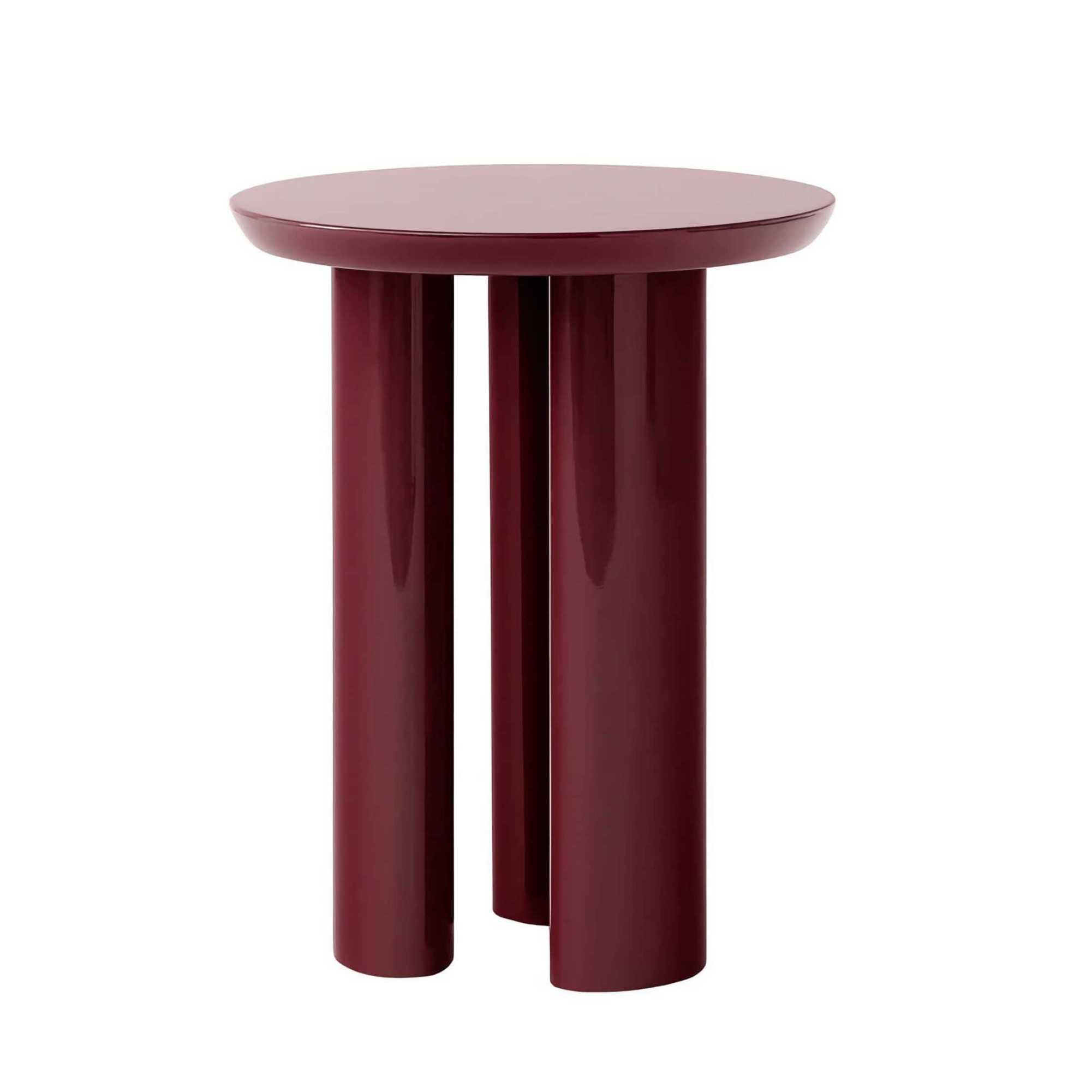 Tung Side Table JA3. Burgundy Red