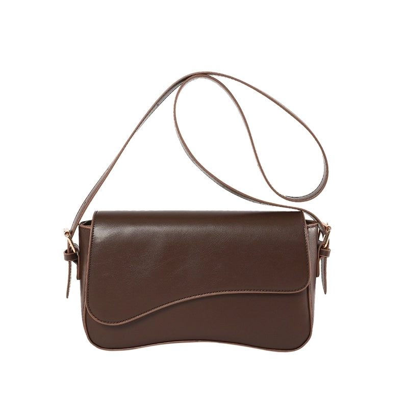 Women's Pu Leather Solid Color Streetwear Square Magnetic Buckle Shoulder Bag Crossbody Bag