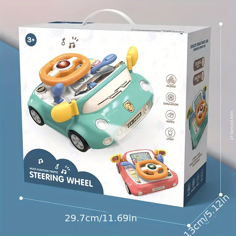 KIDS STEERING WHEEL TOY PRETEND PLAY SIMULATION DRIVING TOY SAFE & MULTIFUNCTIONAL