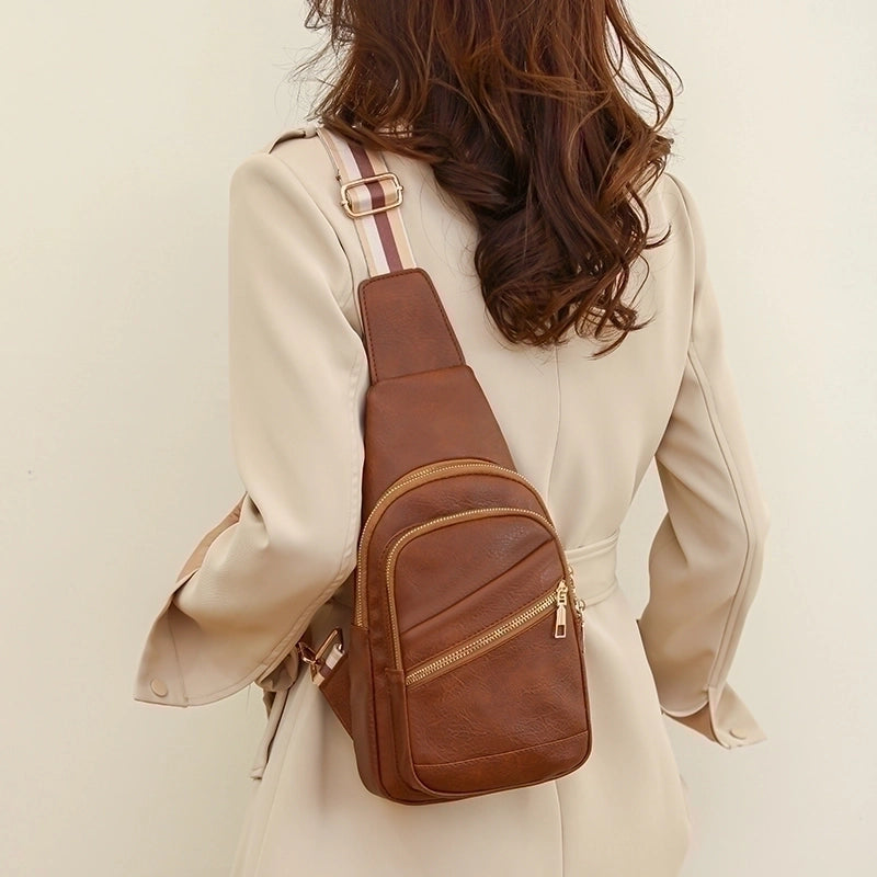 Women's Sports Solid Color Pu Leather Waist Bags