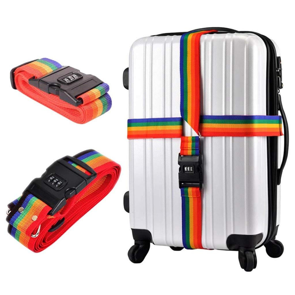 Adjustable Luggage Strap With Combination Lock. Suitcase Belts For Travel. Colorful