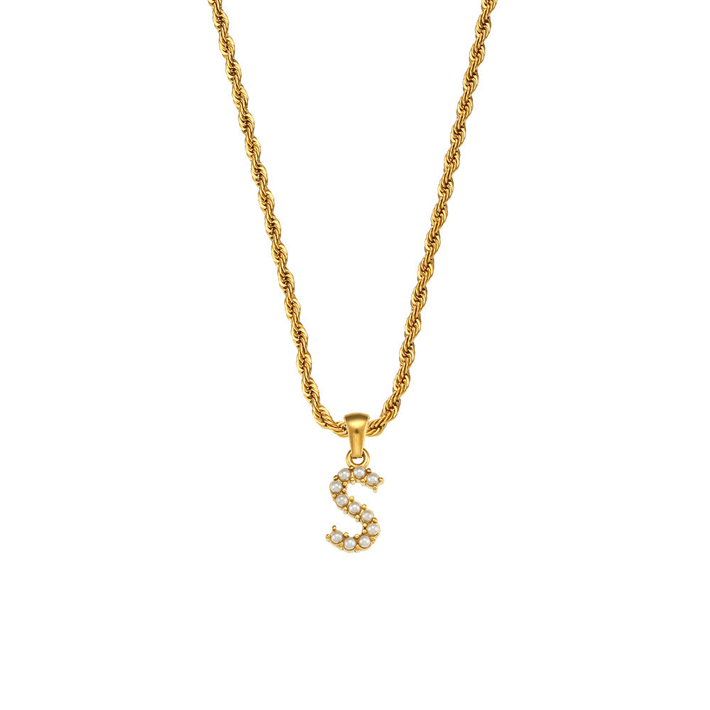 Fashion Letter Geometric Stainless Steel 18K Gold Plated Necklaces