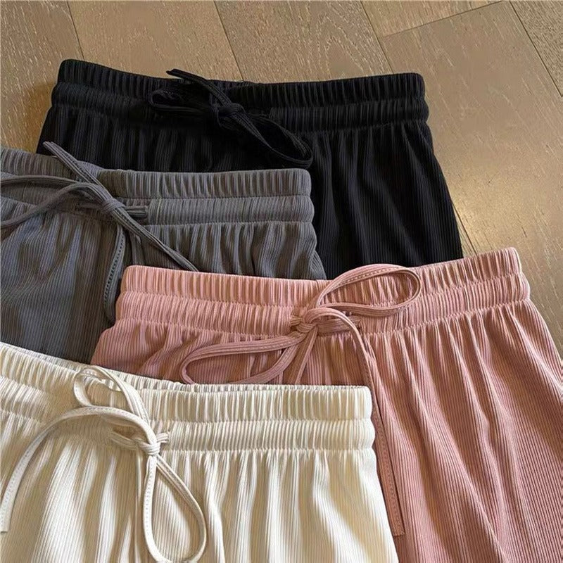 Ice Silk Wide Leg Trousers For Women