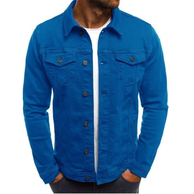 🔥Men's Casual Classic Denim Trucker Jacket Slim Fit Fashion Jean Coat