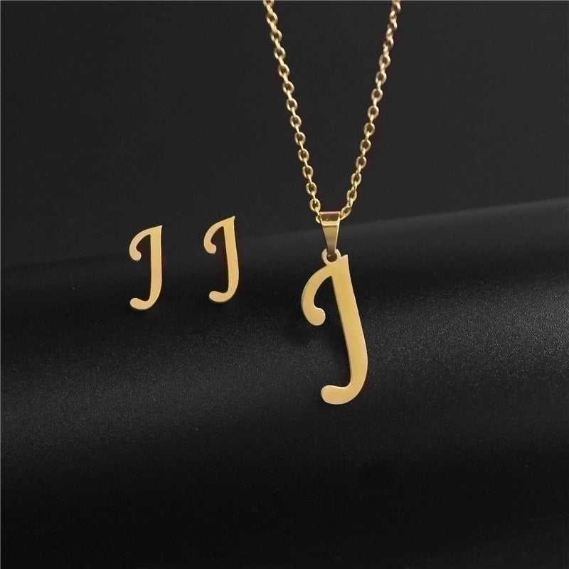 Minimalist Letter Stainless Steel Polishing No Inlaid