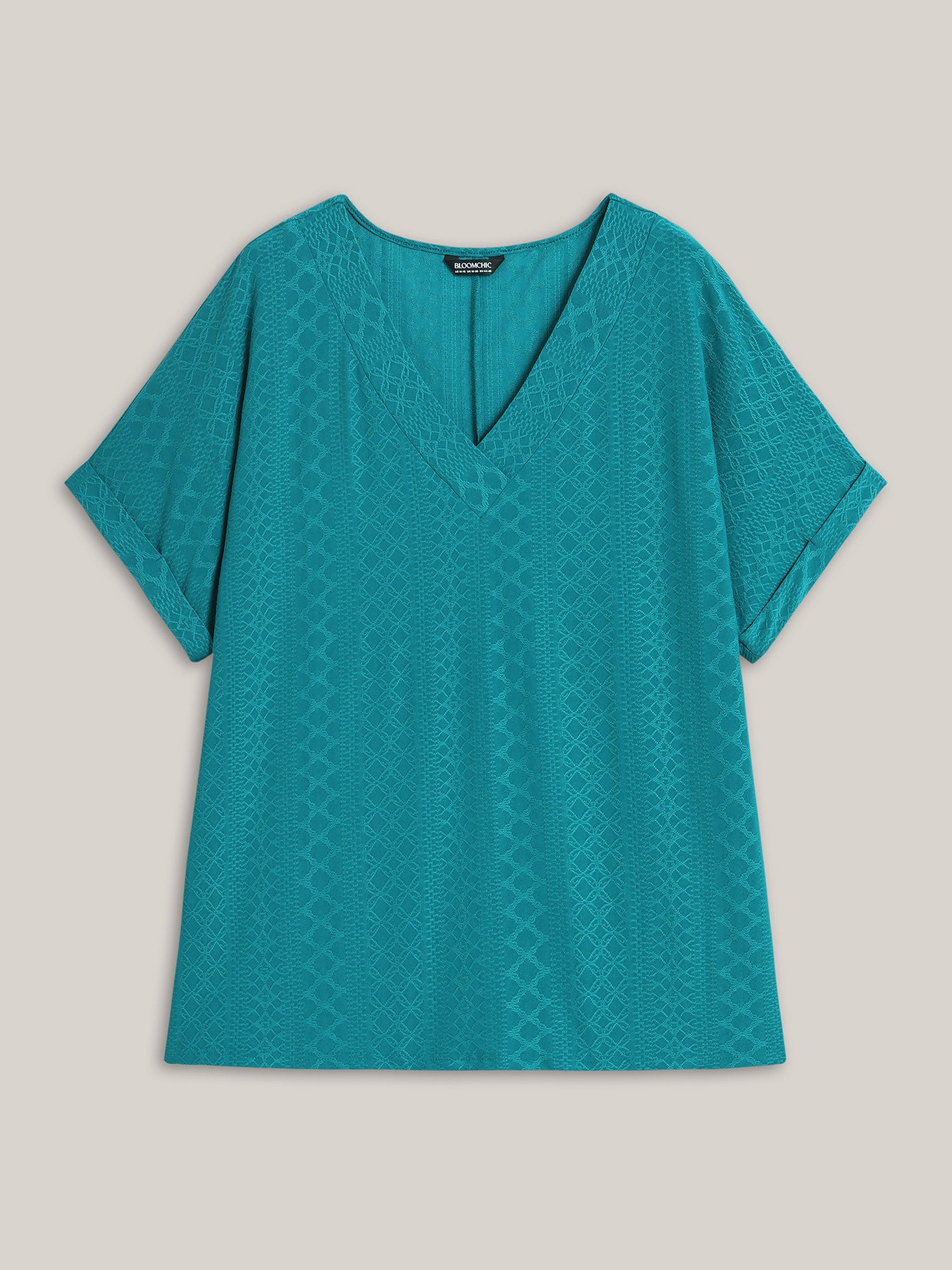 Stretchy Textured Relaxed-Fit Plain Top