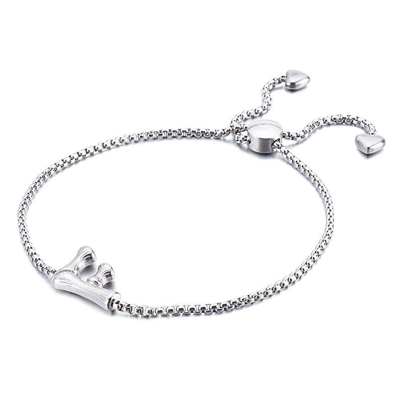 Casual Minimalist Letter Heart Shape Stainless Steel 18K Gold Plated Bracelets In Bulk