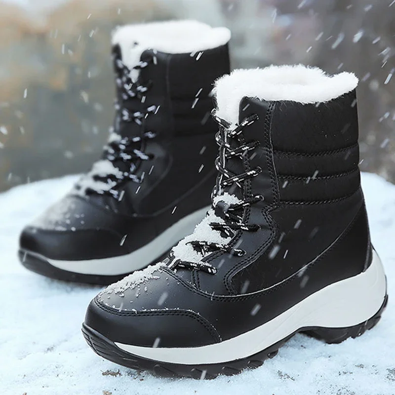 Cricsblue ugg Women Boots Waterproof Heels Boots For Winter Tren Platform Ankle Boots Keep Warm Snow Shoes Plush Outdoor Short