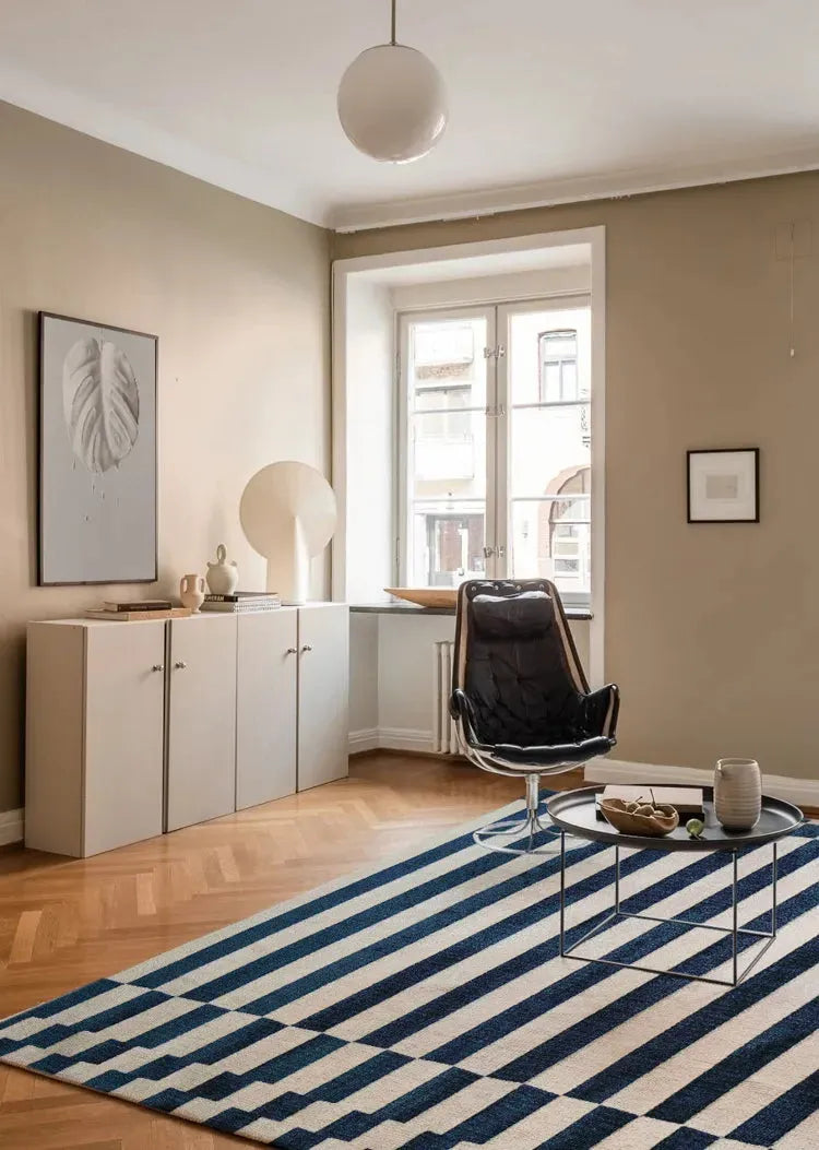 Karl Blue Striped Carpet