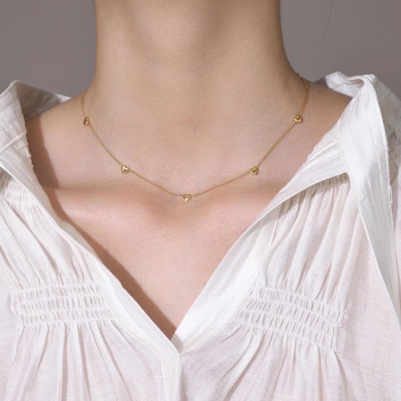 Minimalist Heart Shape 201 Stainless Steel Plating Stainless Steel Necklaces