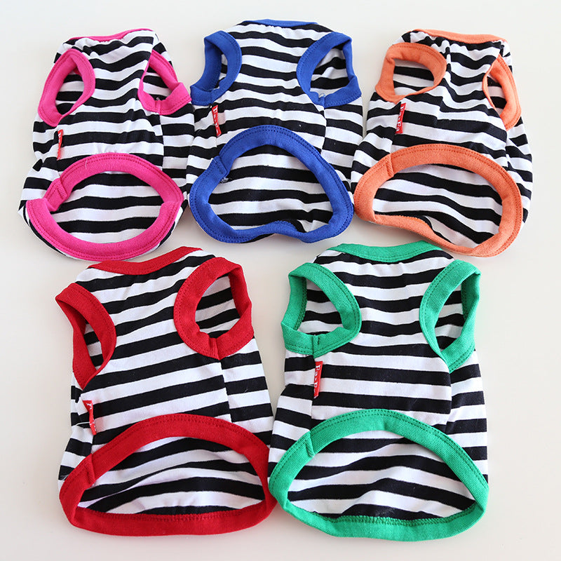 Striped Cute Animal Decor Dog Cat Vest